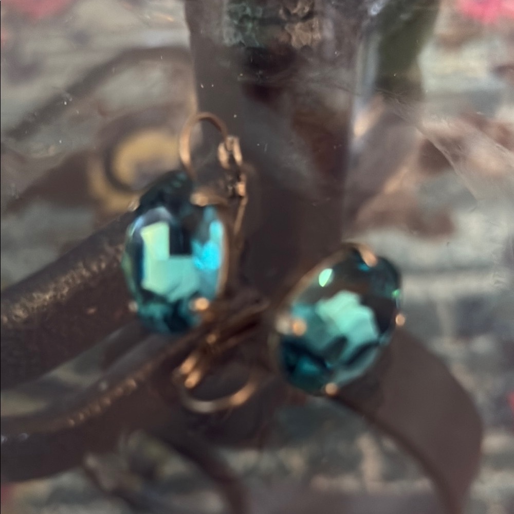 Sabika Aqua Blue Crystal Earrings